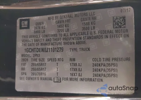 2018 Chevrolet Colorado Z71 from USA, damaged, VIN 1GCHTDEN0J1101279